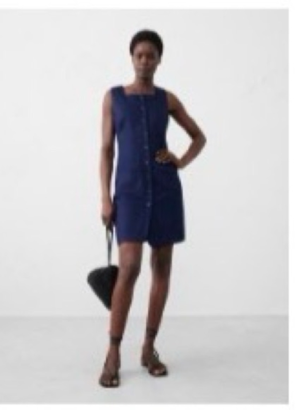 Banana Republic Factory Navy Sleeveless Button-Front Mini Dress